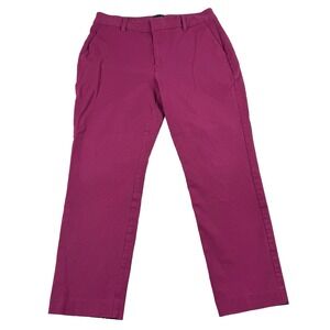 Gap High-Rise Pants Womens Size 10 Mulberry Red/Purple Slim Ankle Stretch Cotton